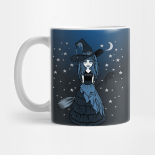Witch and Crow Blue Starry Night Cheeky Witch® Mug
