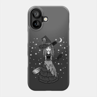 Witch and Crow Dark Starry Night Cheeky Witch® Phone Case