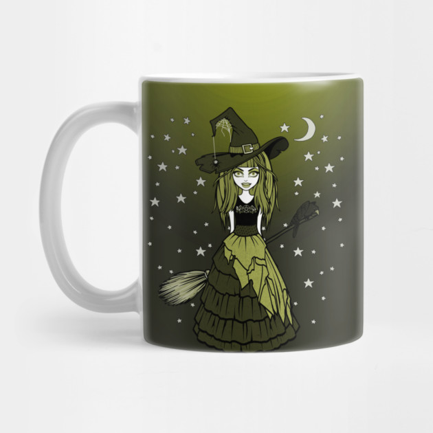 Witch and Crow Green Starry Night Cheeky Witch® by Cheeky Witch