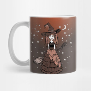 Witch and Crow Orange Starry Night Cheeky Witch® Mug