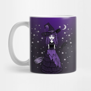 Witch and Crow Purple Starry Night Cheeky Witch® Mug