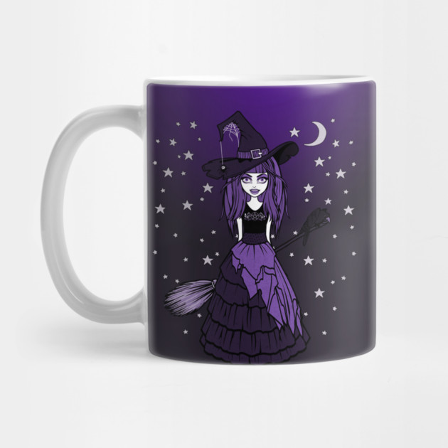 Witch and Crow Purple Starry Night Cheeky Witch® by Cheeky Witch
