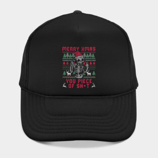 Christmas Skull Funny Ugly Sweater Hat