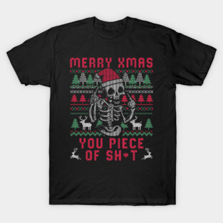 Christmas Skull Funny Ugly Sweater T-Shirt