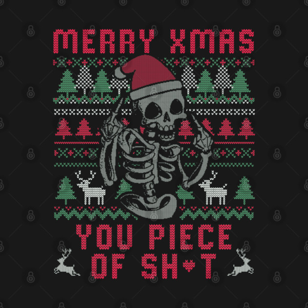 Christmas Skull Funny Ugly Sweater by eduely