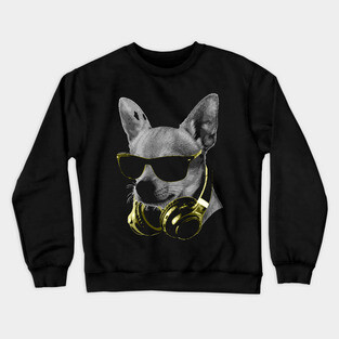 Dj Chihuahua Bling Crewneck Sweatshirt
