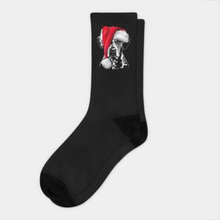 Santa Catahoula Leopard Dog Christmas dog Socks