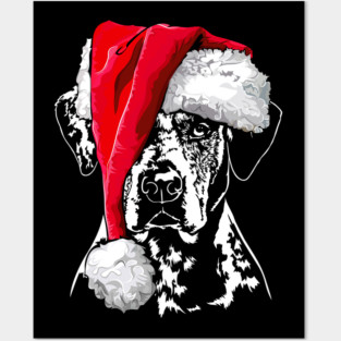 Santa Catahoula Leopard Dog Christmas dog Posters and Art