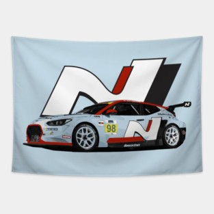 Veloster N TCR Race Car Tapestry