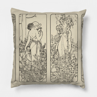 art nouveau Alphonse Mucha Pillow