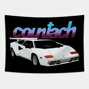 White Countach Tapestry