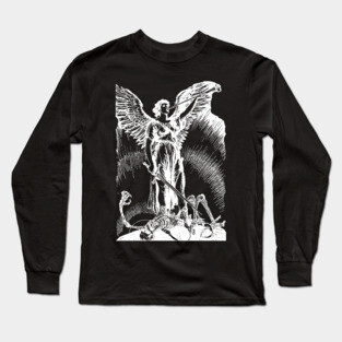 Vintage Archangel Angel Revelations illustration Biblical Gothic Long Sleeve T-Shirt