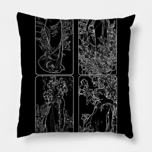 art nouveau Alphonse Mucha victorian gothic Pillow