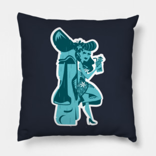 TIKI AND GIRL Pillow
