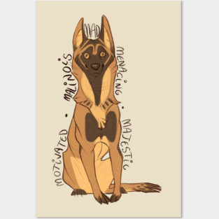 Malinois Adjectives Posters and Art