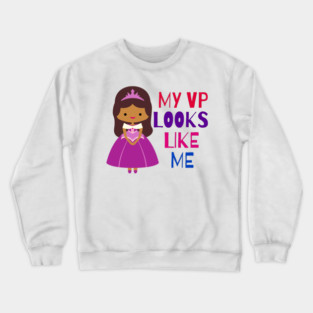MY VP LOOKS LIKE ME Madam Vice President Black Girls Kids Crewneck Sweatshirt