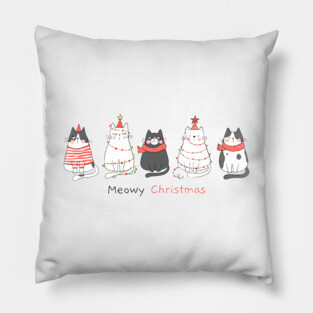 Meowy Christmas #3 Pillow