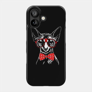 Canadian Sphynx cat with glasses Phone Case