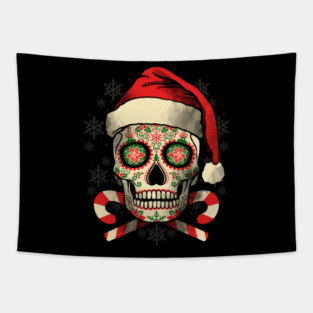 Calavera Christmas ugly sweater Tapestry