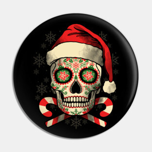 Calavera Christmas ugly sweater Pin
