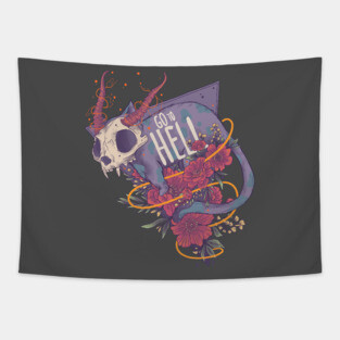 Go to Hell Kitten Tapestry
