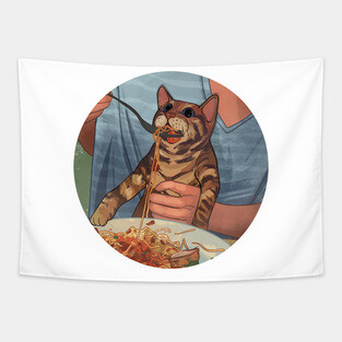 Spaghetti Cat Tapestry