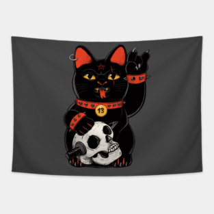 Unlucky Black Cat Tapestry