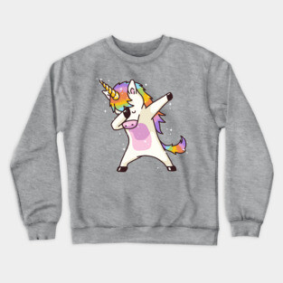 Dabbing Unicorn Shirt Dab Hip Hop Funny Magic Crewneck Sweatshirt
