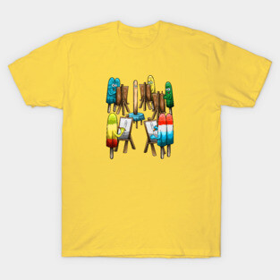 Funny Popsicle Act Drawing Sketch School Art Class for Artists T-Shirt
