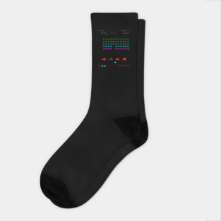 Colorful Space Invaders Socks