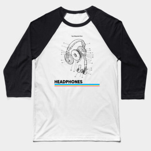 Design of Headphones Baseball T-Shirt