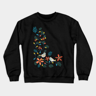 Tangled Lights with Birds Crewneck Sweatshirt