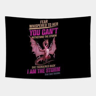 Breast Cancer Awareness Dragon Tapestry