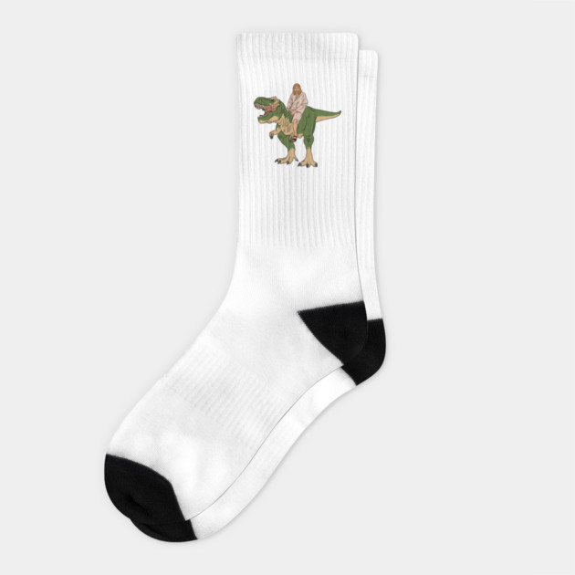 Jesus On Dinosaur Socks by dumbshirts