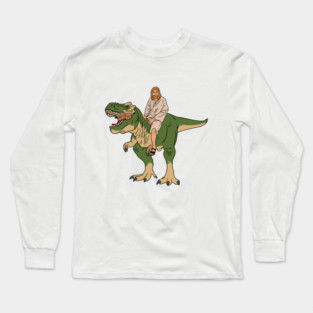 Jesus On Dinosaur Long Sleeve T-Shirt