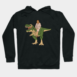 Jesus On Dinosaur Hoodie