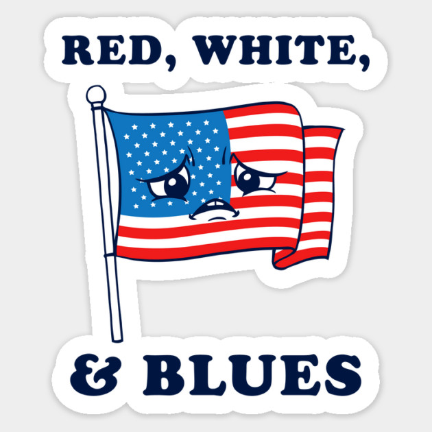Red White And Blues Sticker by dumbshirts