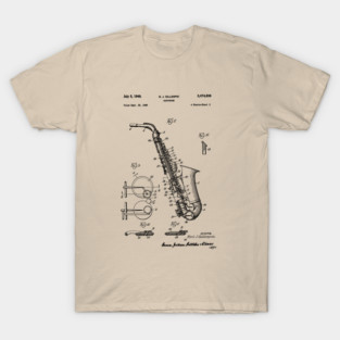 Saxophone Patent Drawing 1949 T-Shirt