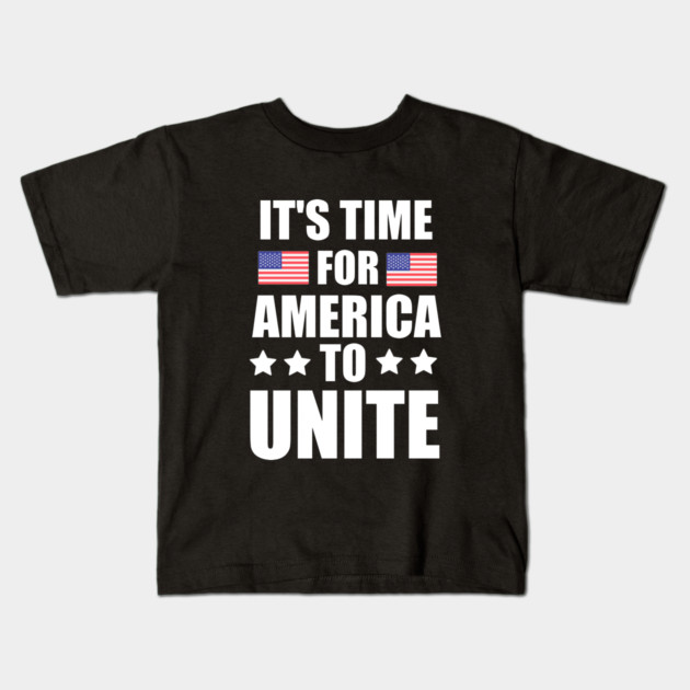 It's Time For America To Unite, Biden President Kids T-Shirt by logiamerch