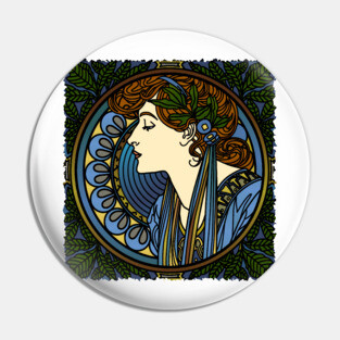 Art Nouveau Woman Pin