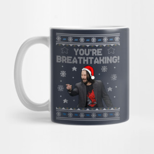 Keanu Reeves You're Breathtaking Christmas Mug