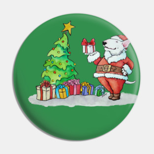 Christmas Bull Terrier Pin