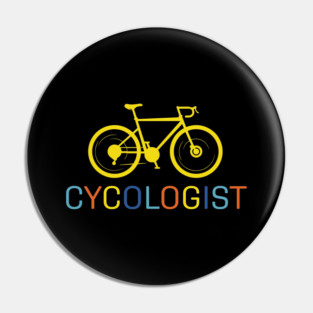 Funny Cycologist Bicycle Humor Pin