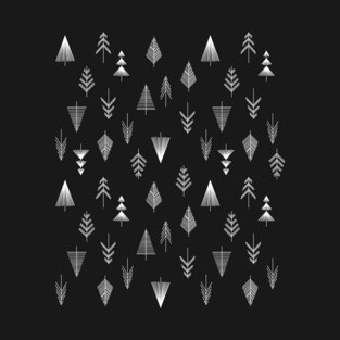 White and Black Winter Forest, abstract pattern T-Shirt
