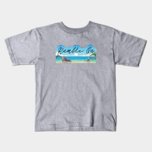 Ramble On Classic Rock Lyrics Ocean Beach Kids T-Shirt