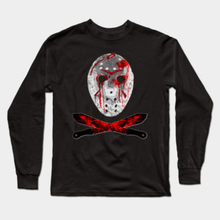 Bloody Mask and Machete Long Sleeve T-Shirt