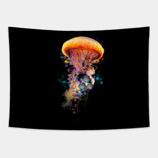 Electric Jellyfish world Tapestry
