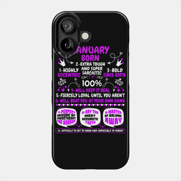 January Born Phone Case by MCALTees