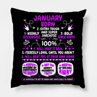 January Born Pillow