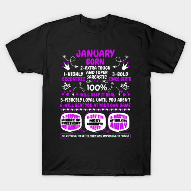 January Born T-Shirt by MCALTees